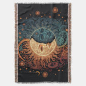 ヴィンテージレトロサンアンドムーン スローブランケット (正面縦)