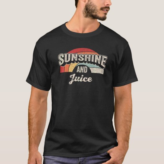 ヴィンテージレトロサンシャインアンドジュースサマー Tシャツ (正面)