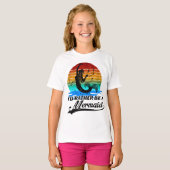 ヴィンテージレトロサンセットむしろ人魚になる Tシャツ (正面フル)