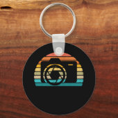 ヴィンテージレトロサンセットカメラカメラマン キーホルダー (正面)