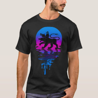 ヴィンテージレトロサンセットケルベロス Tシャツ