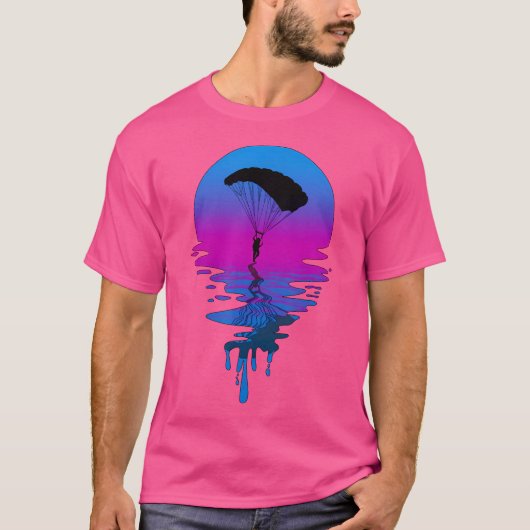 ヴィンテージレトロサンセットスカイダイビング Tシャツ (正面)