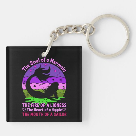 ヴィンテージレトロサンセットソウルオブアマーメイド キーホルダー (裏面)