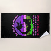 ヴィンテージレトロサンセットソウルオブアマーメイド ビーチタオル (正面)