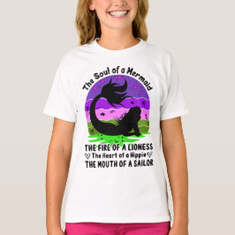 ヴィンテージレトロサンセットソウルオブアマーメイド Tシャツ