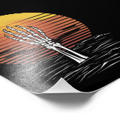 ヴィンテージレトロサンセットハロウィンゾンビハンドホラー フォトプリント            (角)