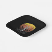 ヴィンテージレトロサンセットハロウィンゾンビハンドホラー ペーパープレート (傾斜あり)