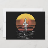 ヴィンテージレトロサンセットハロウィンゾンビハンドホラー 招待状 (正面)