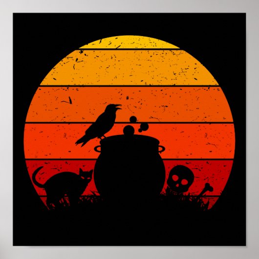 ヴィンテージレトロサンセットハロウィンナイトI ポスター (正面)