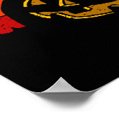 ヴィンテージレトロサンセットハロウィーンパンプキンI ポスター (角)