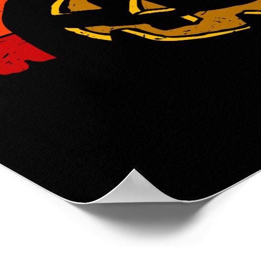 ヴィンテージレトロサンセットハロウィーンパンプキンI ポスター (角)