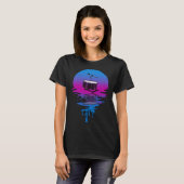 ヴィンテージレトロサンセットバスドラム Tシャツ (正面フル)