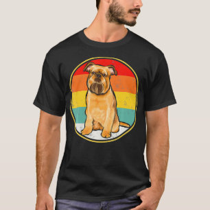 ヴィンテージレトロサンセットブリュッセルグリフォン Tシャツ