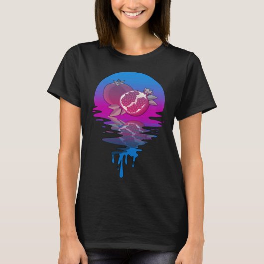ヴィンテージレトロサンセットポメグラネート Tシャツ (正面)
