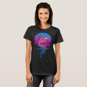 ヴィンテージレトロサンセットポメグラネート Tシャツ (正面フル)