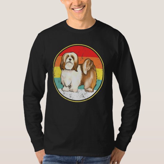 ヴィンテージレトロサンセットラサアポスドッグ Tシャツ (正面)