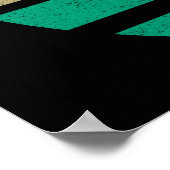 ヴィンテージレトロサンセットルチャットノワール黒猫 ポスター (角)