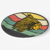 ヴィンテージレトロサンセット先住民アメリカングラフィック ペーパープレート (アングル)