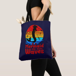 ヴィンテージレトロサンセットBe A Mermaid Make Waves トートバッグ