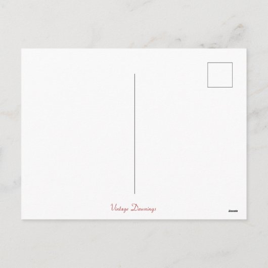 ヴィンテージレトロサンタとキャンディキャンセスクリスマス シーズンポストカード (裏面)