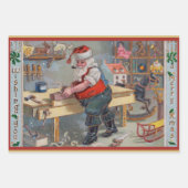 ヴィンテージレトロサンタのクリスマストイワークショップ ラッピングペーパーシート (正面3)