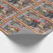 ヴィンテージレトロサンタのクリスマストイワークショップ ラッピングペーパー (角)