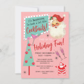 ヴィンテージレトロサンタクリスマスカクテルパーティー 招待状 (正面)