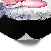 ヴィンテージレトロサンタクリスマスバブルガムピンクソン ポスター (角)