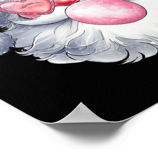 ヴィンテージレトロサンタクリスマスバブルガムピンクソン ポスター (角)