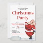 ヴィンテージレトロサンタクリスマスパーティの招待状 招待状 (正面)
