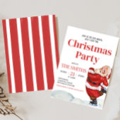 ヴィンテージレトロサンタクリスマスパーティの招待状 招待状