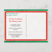 ヴィンテージレトロサンタクリスマスホリデーパーティ招待状 ポストカード (裏面)