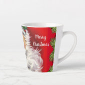 ヴィンテージレトロサンタクロースとクリスマスツリー カフェラテマグ (右)