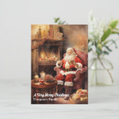 ヴィンテージレトロサンタクロースクリスマスホリデーカード シーズンカード (スタンド正面)