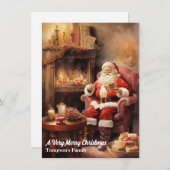 ヴィンテージレトロサンタクロースクリスマスホリデーカード シーズンカード (正面/裏面)