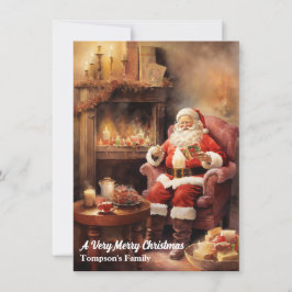 ヴィンテージレトロサンタクロースクリスマスホリデーカード シーズンカード