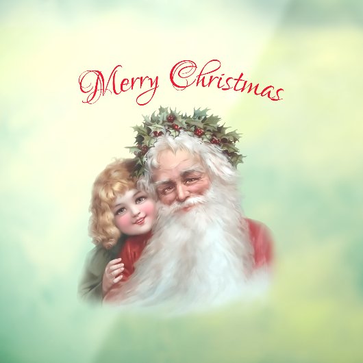 ヴィンテージレトロサンタクロースクリスマスホリデー ウィンドウサイン (シート3)