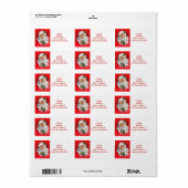 ヴィンテージレトロサンタクロースクリスマス差出人住所 ラベル (フルシート)