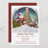 ヴィンテージレトロサンタクロースクリスマス招待状 招待状 (正面/裏面)