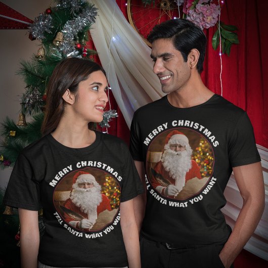 ヴィンテージレトロサンタクロースメリークリスマスカスタム Tシャツ