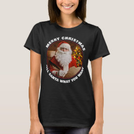 ヴィンテージレトロサンタクロースメリークリスマスカスタム Tシャツ