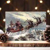 ヴィンテージレトロサンタクロースレインダースリー シーズンカード