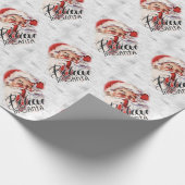 ヴィンテージレトロサンタクロース水の色クリスマス ラッピングペーパー (角)