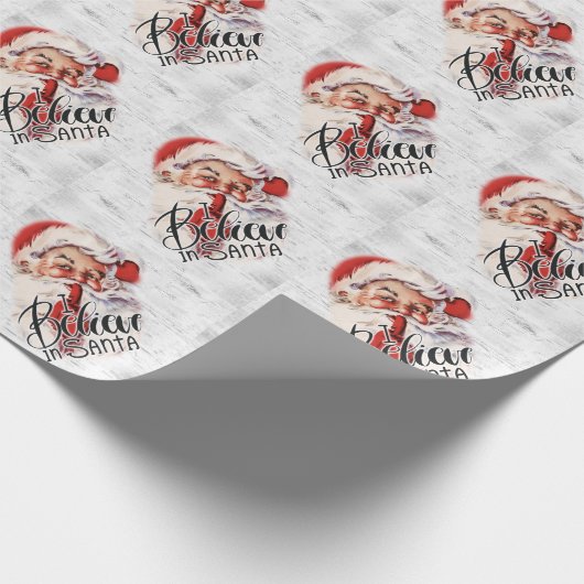 ヴィンテージレトロサンタクロース水の色クリスマス ラッピングペーパー (角)