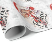 ヴィンテージレトロサンタクロース水の色クリスマス ラッピングペーパー (ロールコーナー)