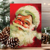 ヴィンテージレトロサンタクロース顔クリスマス シーズンカード