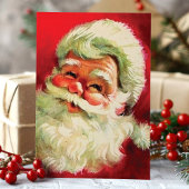 ヴィンテージレトロサンタクロース顔クリスマス シーズンカード