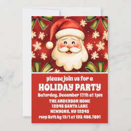ヴィンテージレトロサンタクロース&ボーズクリスマスパーティー 招待状