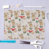 ヴィンテージレトロサンタディアデザインティッシュペーパー 薄葉紙 (クラフト)