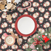 ヴィンテージレトロサンタブラッククリスマス テーブルクロス